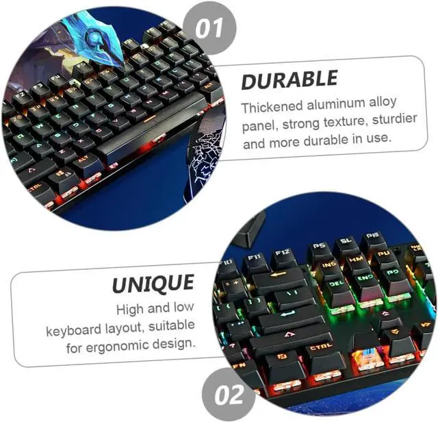 Alt view image 5 of 7 - Artibetter RGB Backlight Mechanical Keyboard Key Non-Conflict Gaming Keyboard USB Thick Aluminum Panel