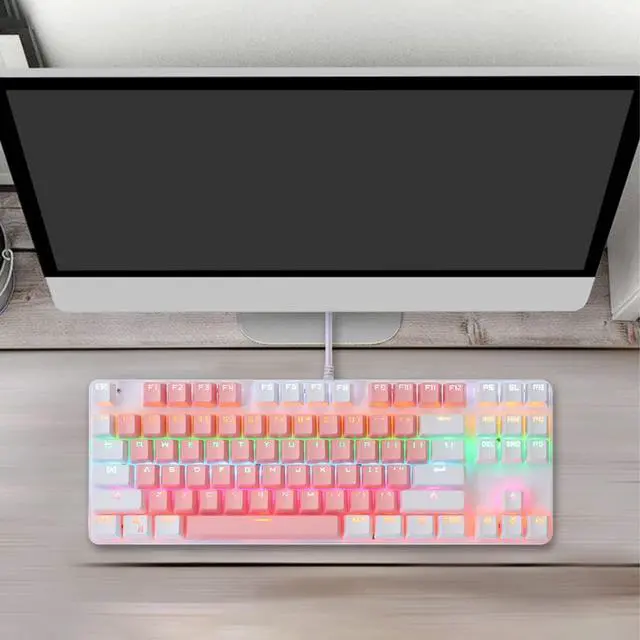 Alt view image 7 of 7 - KONTONTY RGB Backlit Mechanical Gaming Keyboard Key Stylish Dual Molded Design Tactile