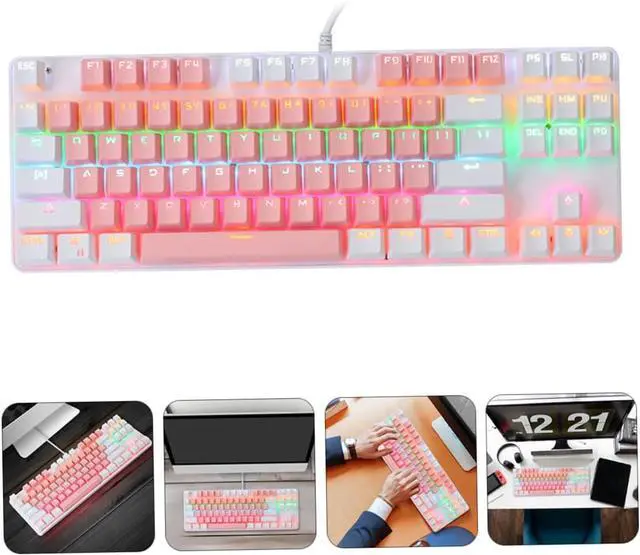 Alt view image 5 of 7 - LABRIMP RGB Backlit Mechanical Gaming Keyboard Keys Wired Electronic Keyboard with Dual Molding Keycap