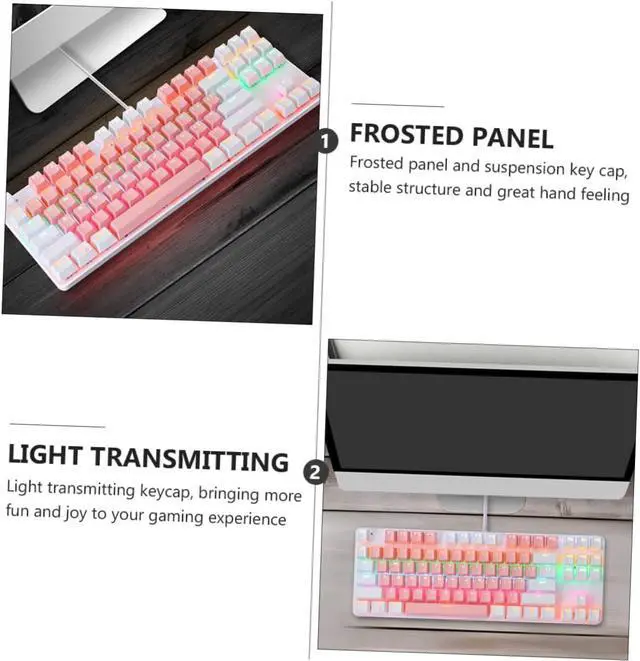 Alt view image 3 of 7 - Angoily Mechanical Gaming Keyboard Key Non Conflict RGB Backlit Wired Keyboard Ergonomic Design