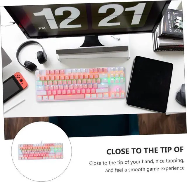 Alt view image 4 of 7 - Angoily Mechanical Gaming Keyboard Key Non Conflict RGB Backlit Wired Keyboard Ergonomic Design