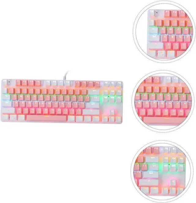 Alt view image 6 of 7 - Angoily Mechanical Gaming Keyboard Key Non Conflict RGB Backlit Wired Keyboard Ergonomic Design