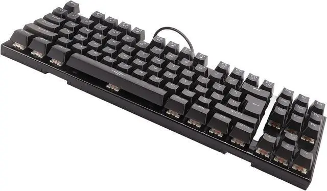 Alt view image 4 of 7 - 87 Key Blue Mechanical Gaming Keyboard with Detachable Wrist Rest, Multicolored RGB Backlit, Ergonomic, 50 Million Keystroke Durability, ABS Material, Compatible