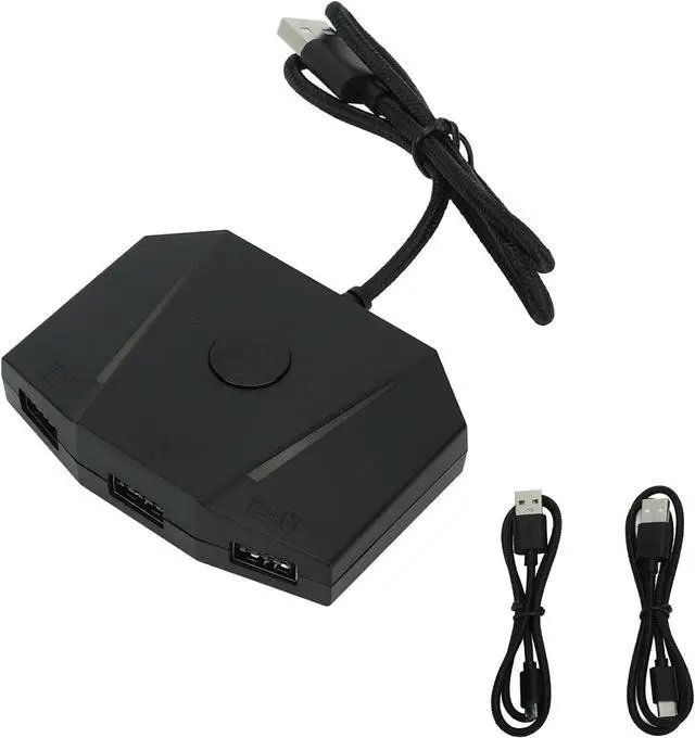 Main image of Keyboard Converter, Plug and Play Game Controller Adapter with Sound Jack, Compatible with, Switch, and Games, Customizable Lighting and App Control