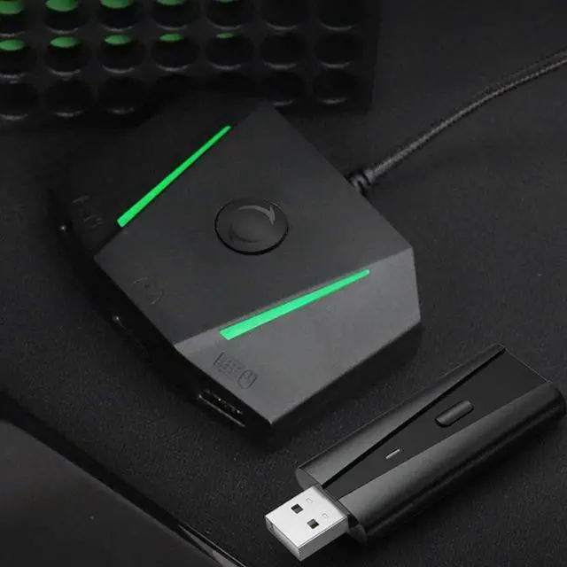 Alt view image 6 of 7 - Keyboard Converter, Plug and Play Game Controller Adapter with Sound Jack, Compatible with, Switch, and Games, Customizable Lighting and App Control