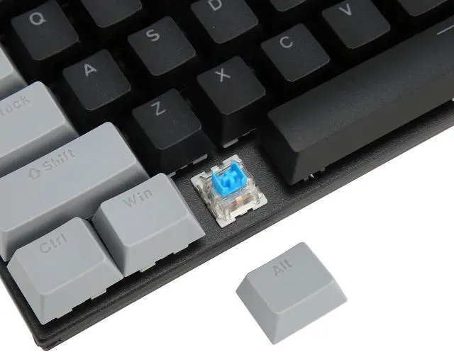 Alt view image 3 of 7 - 87 Keys RGB Backlit Mechanical Keyboard, Blue Switch Wired Ergonomic Design for Laptop/PC, Portable Gaming & Typing Keyboard(Wired Black Gray)