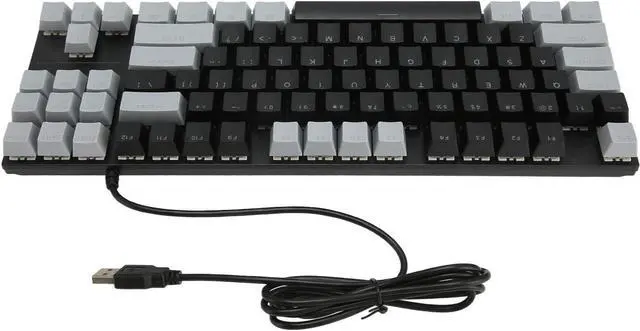 Alt view image 6 of 7 - 87 Keys RGB Backlit Mechanical Keyboard, Blue Switch Wired Ergonomic Design for Laptop/PC, Portable Gaming & Typing Keyboard(Wired Black Gray)