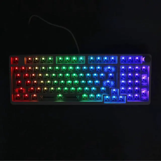 Alt view image 3 of 7 - Mechanical Keyboard Kit with RGB Backlit, Hot Swappable Keys, 98% Layout, 3 Connection Modes (BT, 2.4G, Wired) for DIY Gaming and Office Use