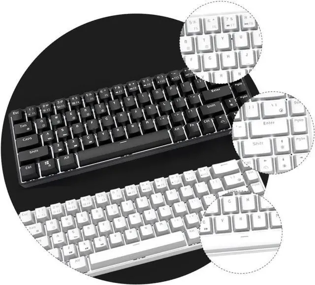 Alt view image 7 of 7 - LIFKICH Multi-Device Compatible 68-Key Rk855 Keyboard Mechanical - /Office Game Keyboard