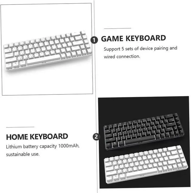 Alt view image 3 of 7 - Yardenfun High-Reliability Rk855 Keyboard 1000mah Battery 5-Device Pairing Mechanical