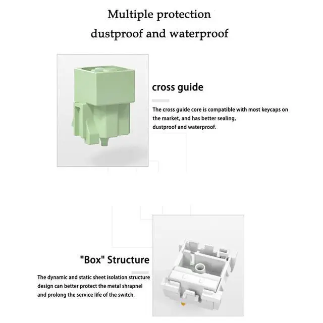 Alt view image 6 of 7 - 30pcs DIY Mechanical Keyboard Switches, Plastic Backlight Switches for Customizing Silent Keyboards, High Stability, 80 Million Keystrokes (Paragraph Switch)