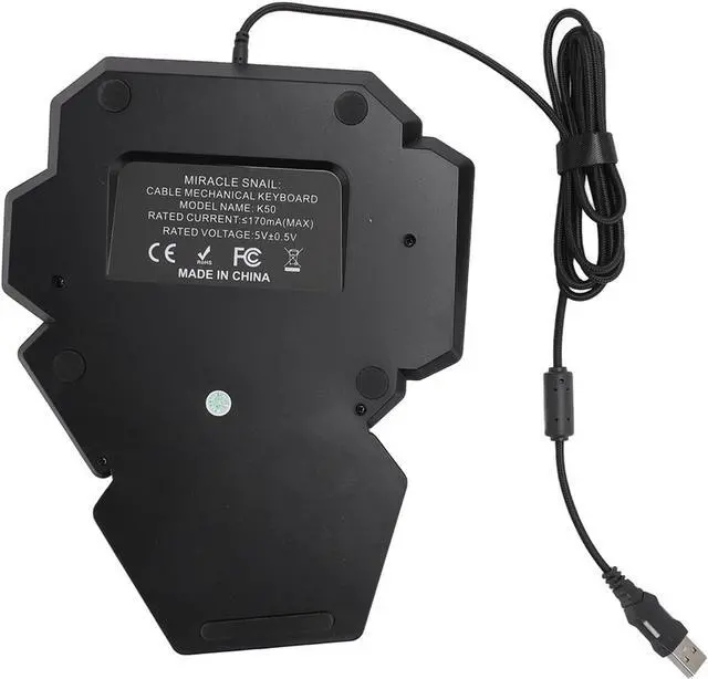 Alt view image 4 of 7 - One Handed RGB Mechanical Gaming Keyboard, 35 Keys Mini Keypad, Blue Switch, Customizable RGB Backlight, Macro Recording, Ergonomic Design with Wrist Rest for PC Gamers