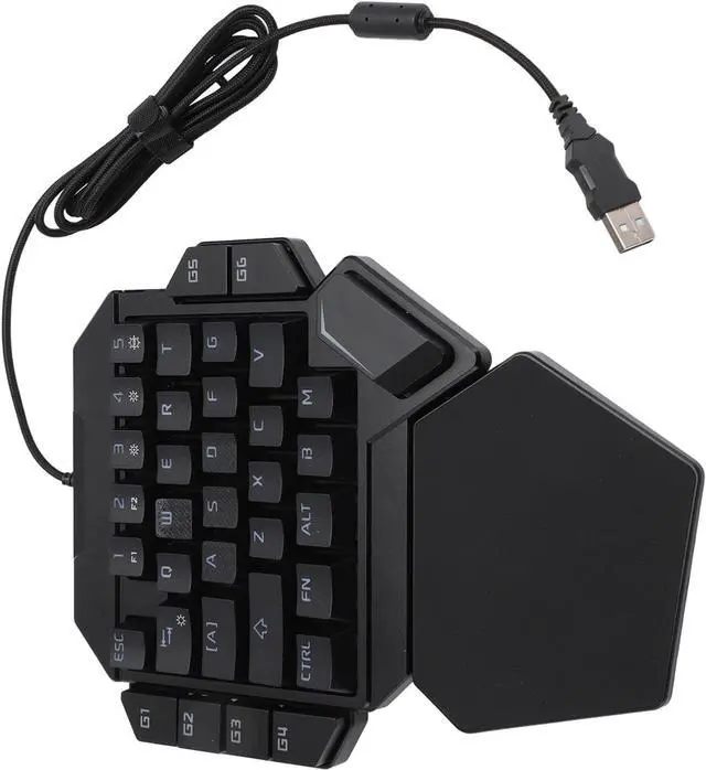 Alt view image 3 of 7 - One Handed RGB Mechanical Gaming Keyboard, 35 Keys Mini Keypad, Blue Switch, Customizable RGB Backlight, Macro Recording, Ergonomic Design with Wrist Rest for PC Gamers