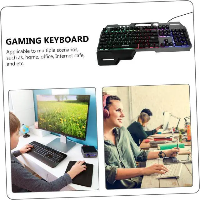Alt view image 2 of 7 - Happyyami Style Keyboard Ergonomic Led Backlit Key Gaming Keyboard Wide Palm Rest