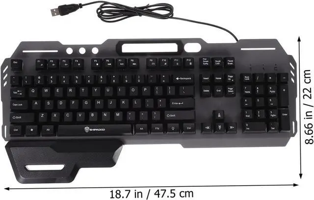 Alt view image 7 of 7 - Happyyami Style Keyboard Ergonomic Led Backlit Key Gaming Keyboard Wide Palm Rest