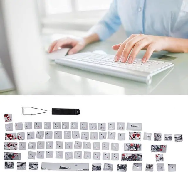 Alt view image 3 of 7 - PBT Five Sided Sublimation 71 Keys Keycap Set, Compatible with 61/64 Specification Keyboards, Ultra Thick Wall Design for Satisfying Keystrokes, and Wear Resistan (English-Japanese)