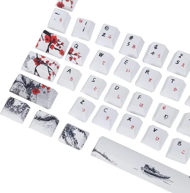Alt view image 6 of 7 - PBT Five Sided Sublimation 71 Keys Keycap Set, Compatible with 61/64 Specification Keyboards, Ultra Thick Wall Design for Satisfying Keystrokes, and Wear Resistan (English-Japanese)