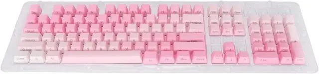Main image of 104pcs Custom Keycaps, Pink White PBT Material, Opaque Side Engraving, Oil Coating, Matte Ergonomic Design, Replacement Keycap Set for Most 61/87/104 Mechanical Keyboard