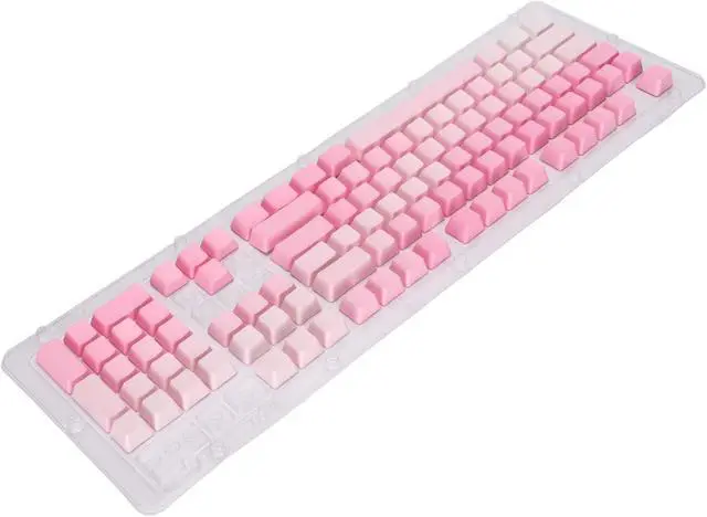 Alt view image 6 of 7 - 104pcs Custom Keycaps, Pink White PBT Material, Opaque Side Engraving, Oil Coating, Matte Ergonomic Design, Replacement Keycap Set for Most 61/87/104 Mechanical Keyboard
