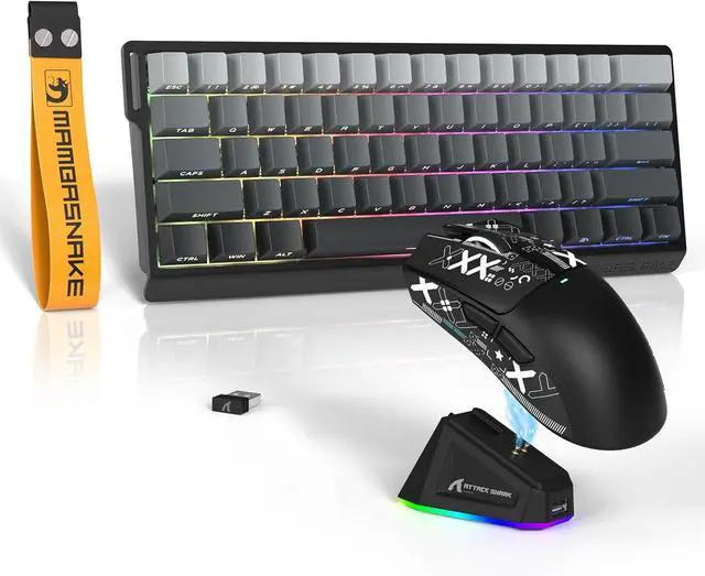 Main image of ATTACK SHARK × MAMBASNAKE X60 HE Mechanical Wireless Gaming Keyboard and X11 Mouse Combo,Magnetic Switch,8K Polling Rate,Hall Effect,Rapid Trigger,PAW3311 Optical Sensor,22K DPI,Lightweight-Black