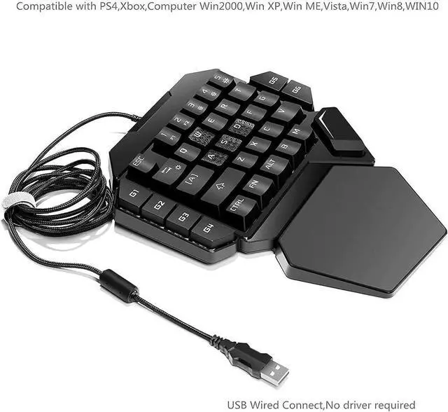 Alt view image 3 of 7 - Gaming Keyboard and Mouse Combo, Imitation Mechanical USB Gaming Keyboard with Backlight, 35 Keys with Macro Recording, Ergonomic Design for PC Gamer (Model)