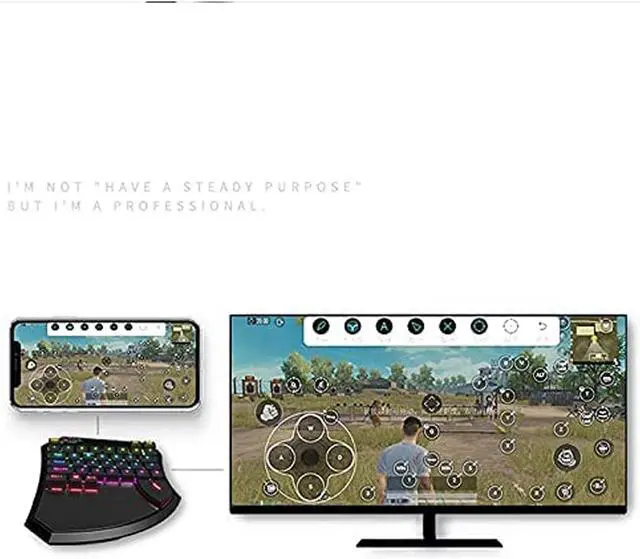 Alt view image 3 of 3 - Portable Mini Mechanical Gaming Keyboard, One-Hand Control with Wide Hand Rest, for PC Gaming, Black (Pink)