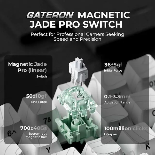 Alt view image 3 of 7 - x XVX HE68 Pro Rapid Trigger Keyboard 60% Percent,Hall Effect Keyboard with Gateron Magnetic Jade Pro Switch,CNC Aluminum Frame Topographic Custom Mechanical Key Board for PC/Laptop/Xbox/PS4/PS5,White