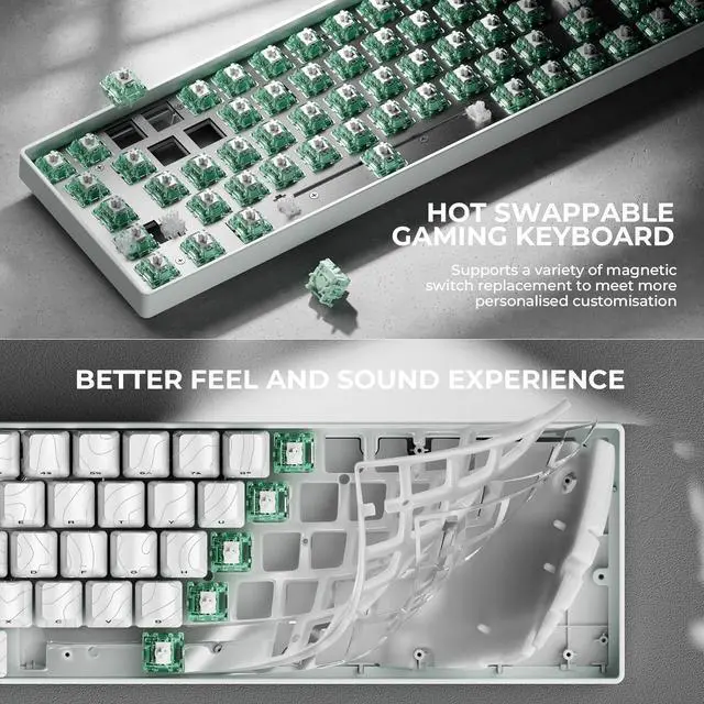 Alt view image 6 of 7 - x XVX HE68 Pro Rapid Trigger Keyboard 60% Percent,Hall Effect Keyboard with Gateron Magnetic Jade Pro Switch,CNC Aluminum Frame Topographic Custom Mechanical Key Board for PC/Laptop/Xbox/PS4/PS5,White
