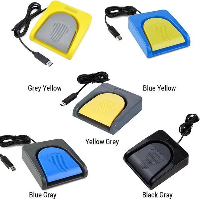 Alt view image 2 of 7 - USB Single Foot Switch Game Control, One Key Customized Computer Keyboard Action Pedal, Push to Talk Foot Pedal Pc, USB Foot Pedal for Gamers and Gaming Enthusiasts (Grey)