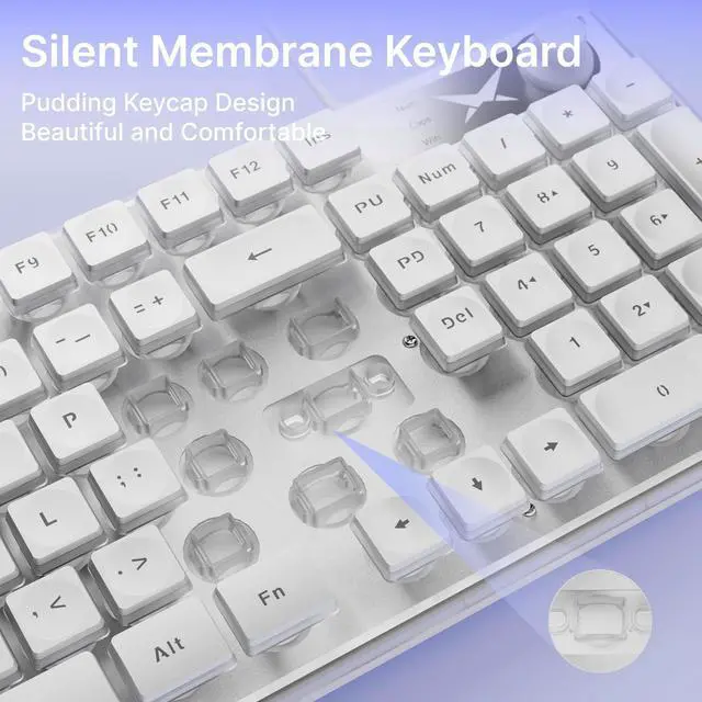 Alt view image 6 of 7 - SEUNKWANG EWEADN F98 Wired Keyboard with Smart Display & Knob,98 Keys Aesthetic Computer Keyboards,Metal Panel,Cute Wired Cream Membrane Keyboard for Windows/PC-White