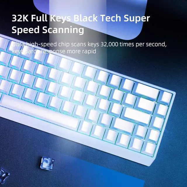 Alt view image 6 of 7 - IROK MU68 Ultra Rapid Trigger Magnetic Switch Keyboard, Zero Dead Zone, Hot Swapped RGB Programmable, RT 0.01mm 8K, Low Latency Wired Gaming Keyboard for Win/Mac Gamer-White
