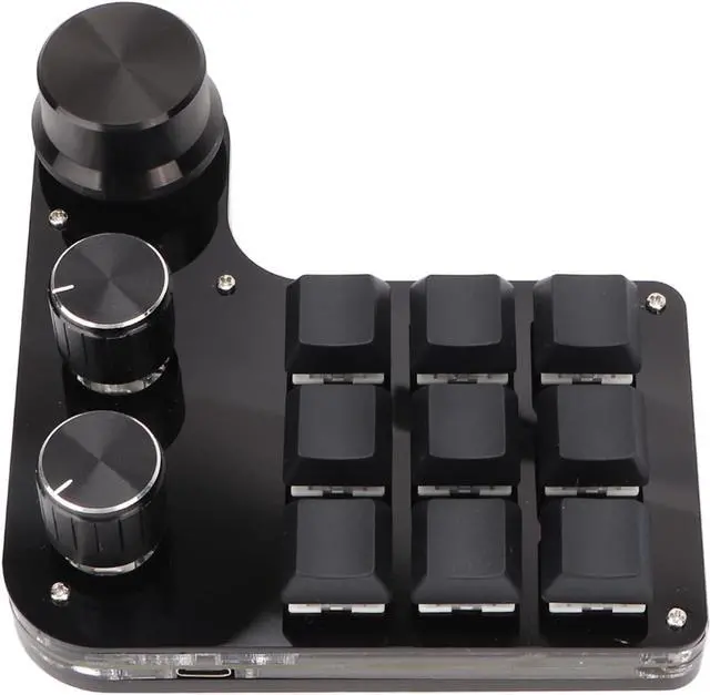 Main image of RGB Mechanical Gaming Keyboard 9 Key, One Handed Macro Keypad, LED Backlit Programmable Macro Mechanical Keyboard 3 Knob Blue Switch, for PC Game