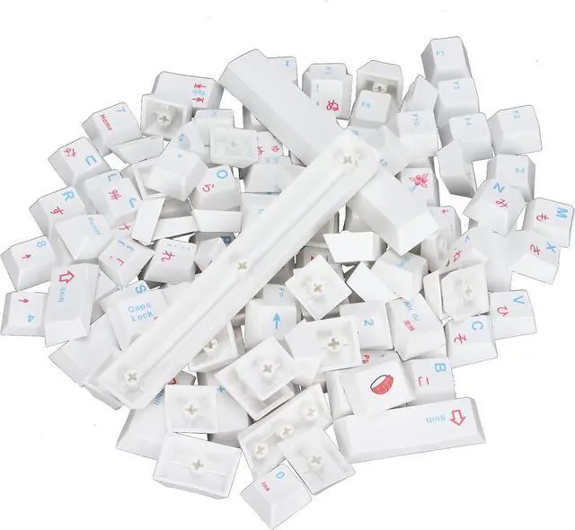 Alt view image 2 of 7 - PBT Keycaps Set, 123 Keys Ergonomic Design, Oil Resistant, Personalized Cartoon Style for Mechanical Keyboard, Includes Keycap Puller