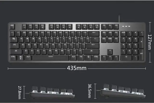 Alt view image 2 of 7 - Gaming Keyboard, Backlit Keys, Spill-Resistant, Customizable Keys, Dedicated Multi-Media Keys for PC/Mac Game Mechanical Gaming Keyboard
