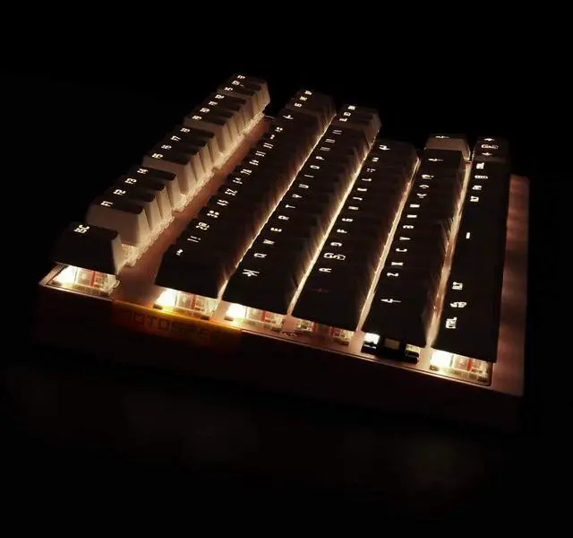 Alt view image 2 of 7 - Nutriess 87 Keys Mechanical Keyboard Motospeed 87s Blue Switch Backlit Gaming wir eless Wired Rechargeable Battery Pink for Desktop Laptop