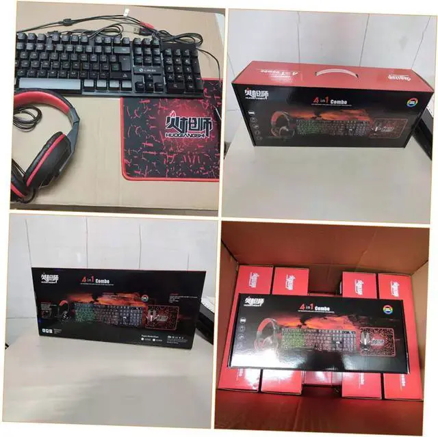 Alt view image 3 of 7 - Homoyoyo 1set Wired Gaming Keyboard Mouse Headset Mouse Pad Led Backlight for Gaming Office Use More No