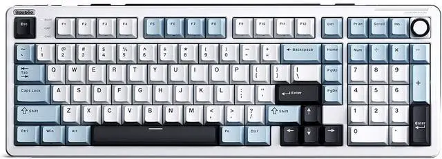 Main image of iLovBee B98 Creamy Keyboard with Number Pad, Wireless Mechanical Gaming Keyboard w/Knob, Full Size Bluetooth/2.4Ghz/USB-C RGB Custom Keyboards for Win/Mac, Gasket Hot Swappable Linear Switches