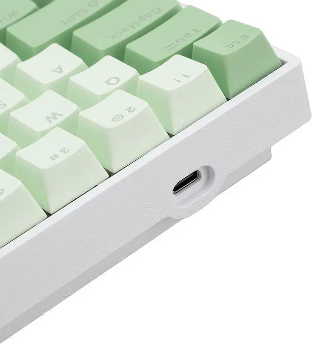 Alt view image 7 of 7 - 60% Gaming Mechanical Keyboard, Triple Mode BT5.0/2.4G Cordless/USB C Hot Swappable Mechanical Keyboard, Red Switch, 61 Key RGB Backlit Keyboard for 2000 ME XP