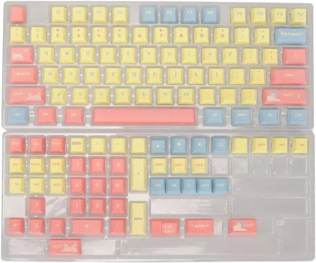 Main image of 124 Key PBT Mechanical Keyboard Keycaps, Dye Sublimation Vivid Colors, Widely Compatible for 61/87/100/104/108 Keyboards, Premium Material for Long Life, Stable Structure