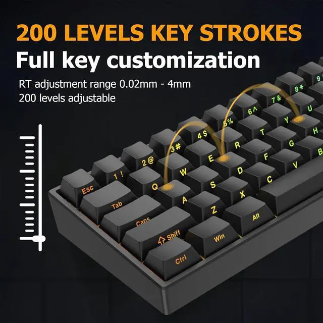 Alt view image 6 of 7 - Hyekit Irock NA87 PRO Rapid Trigger Magnetic Switch Gaming Keyboard, TKL Wired Mechanical Keyboard w/Hyper-Fast Actuation, Actuation Point Adjustable, 8K Hz Polling Rate, RGB HotSwap, Black