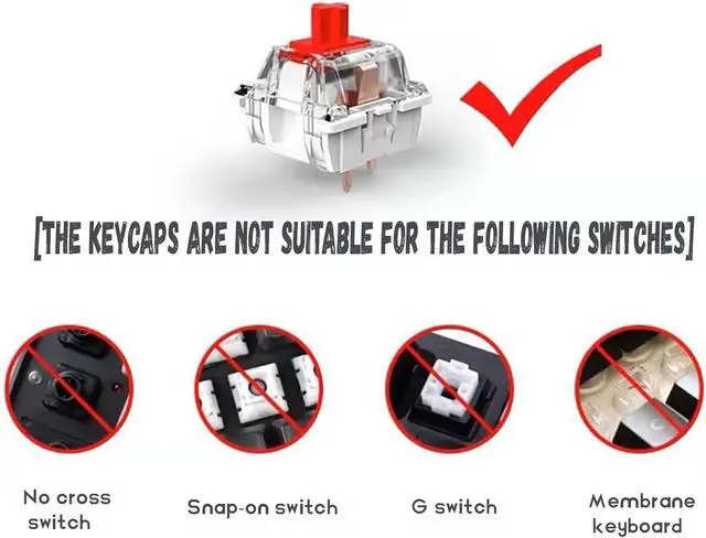 Alt view image 6 of 6 - Cute PBT Keycaps, MOA Keycaps Dye-Sublimation, Custom Keyboard Keycaps 60 65 75 100 Percent for 100%, 75%, 65%, 60% Keyboard,132 Keys Keycaps Set,A