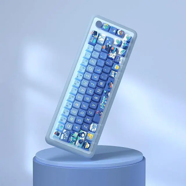 Alt view image 4 of 7 - Blue Penguin with Winter Theme Cute Keycap PBT Blue Keyboard Cap MDA Highly Cartoon Creative Keyboard Cap for Mechanical Keyboard Unique Gifts for Friends,138 Keys