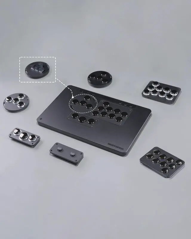 Alt view image 3 of 4 - Haute42 Leverless Controller X1 Removable WASD Mechanical Switch Module Arcade Controller for PC/PS4/PS3/Switch(Black)