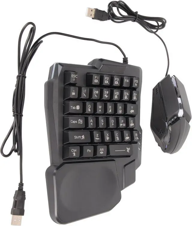 Alt view image 5 of 7 - Mobile Game Keyboard and Converter Kit - Enhance Mobile Gaming Performance with RGB One - Handed Keyboard and Sensitivity Gaming