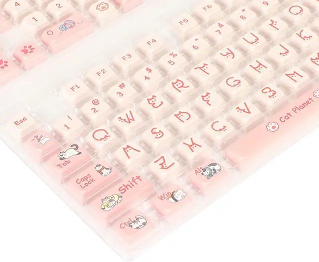 Alt view image 2 of 7 - Vomeko 131 Keys PBT Keyboard Keycaps,Gaming Custom Keycaps,Cartoon Dye Sublimation Contrast Colors Mechanical Keyboard Keycaps for PC Gaming DIY