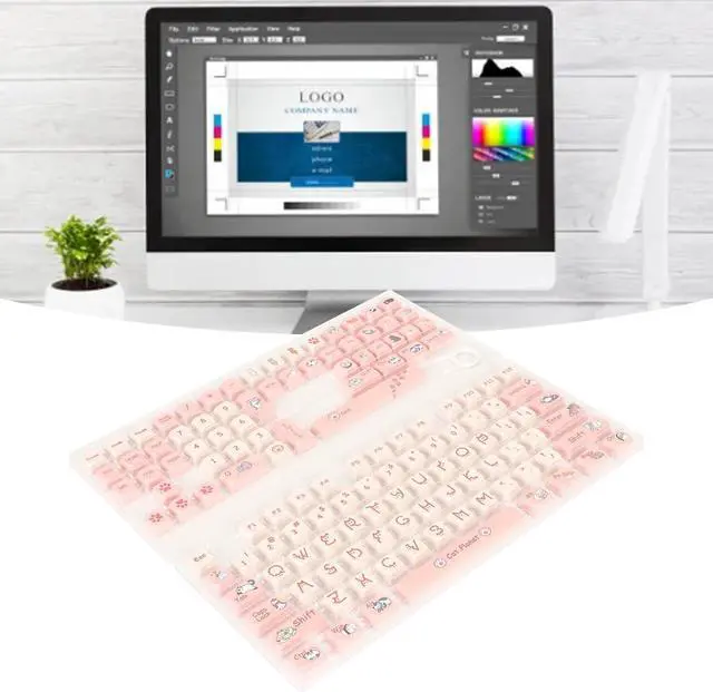 Alt view image 5 of 7 - Vomeko 131 Keys PBT Keyboard Keycaps,Gaming Custom Keycaps,Cartoon Dye Sublimation Contrast Colors Mechanical Keyboard Keycaps for PC Gaming DIY