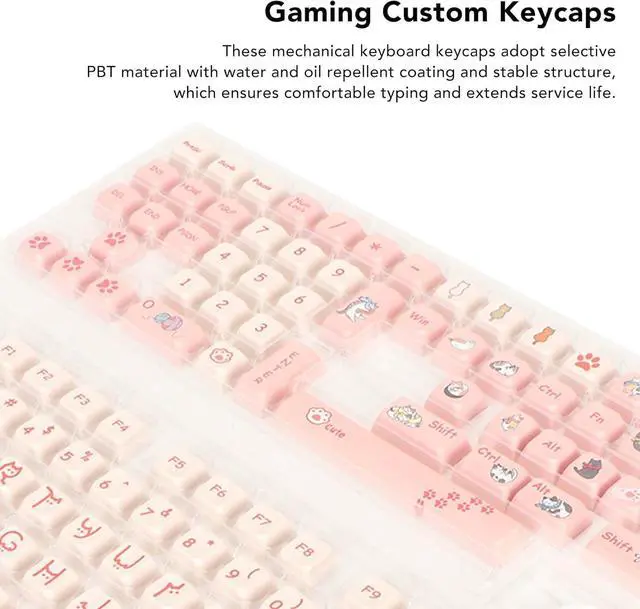 Alt view image 6 of 7 - Vomeko 131 Keys PBT Keyboard Keycaps,Gaming Custom Keycaps,Cartoon Dye Sublimation Contrast Colors Mechanical Keyboard Keycaps for PC Gaming DIY