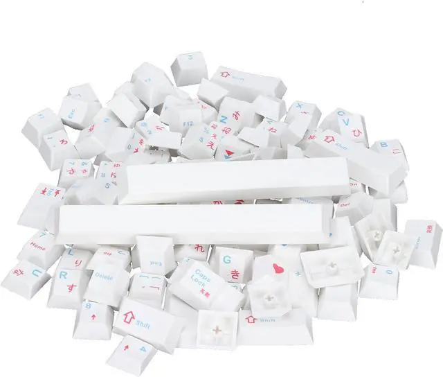 Alt view image 5 of 7 - PBT Keycaps Set, 123 Keys Ergonomic Design, Oil Resistant, Personalized Cartoon Style for Mechanical Keyboard, Includes Keycap Puller