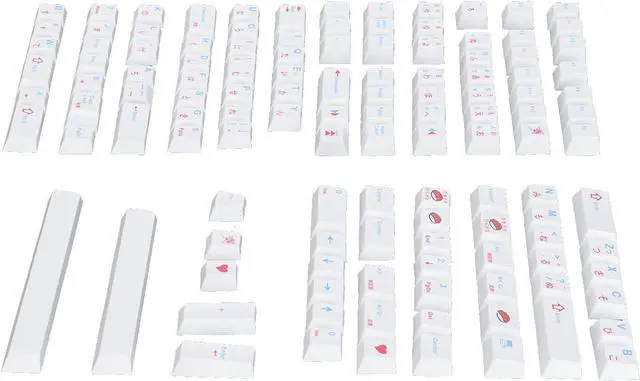 Alt view image 7 of 7 - PBT Keycaps Set, 123 Keys Ergonomic Design, Oil Resistant, Personalized Cartoon Style for Mechanical Keyboard, Includes Keycap Puller