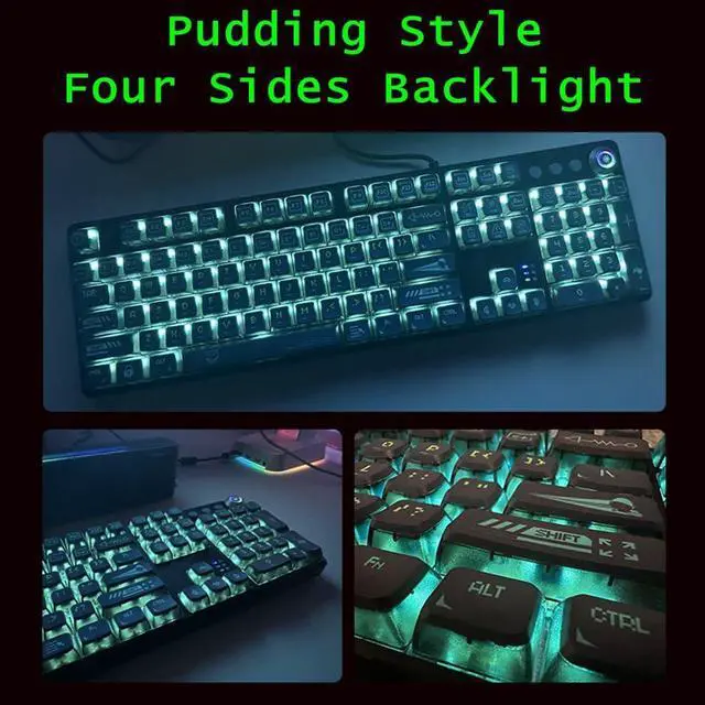 Alt view image 5 of 7 - Custom Pudding Keycaps Set 104 Keycaps,PBT Double Shot Backlight OEM Profile Keycap for ANSI (US) Standard Layout Mechanical Gaming Keyboards,Full Size,TKL,60% (Pudding NO.1)